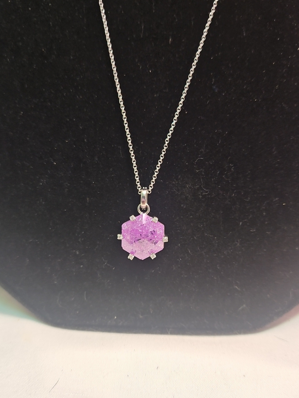 Bomb Party Sterling Silver Purple Druzy Pendant Necklace - Elegant Sparkle